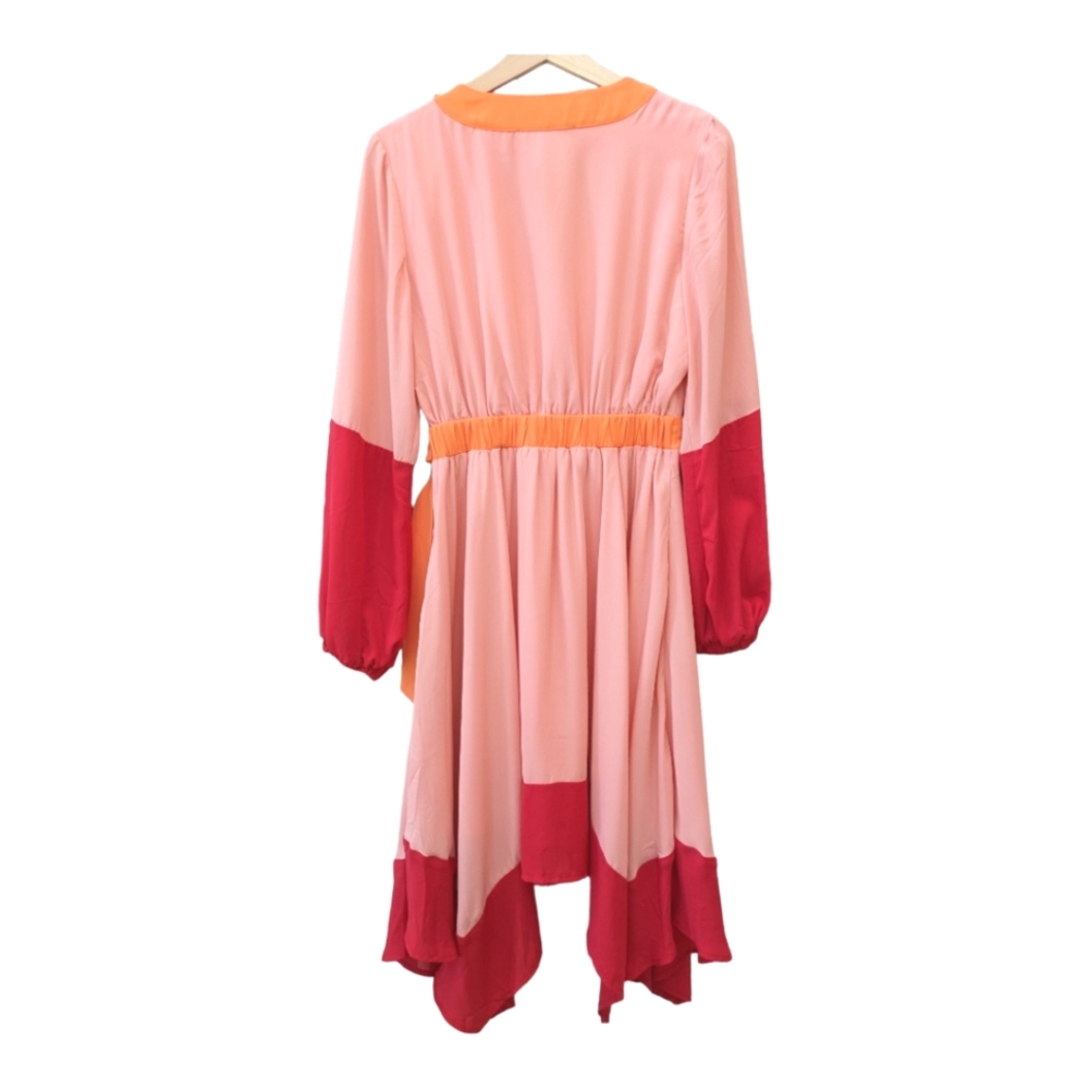 Strut & Bolt Asymmetrical Color Block Mock Wrap D… - image 2